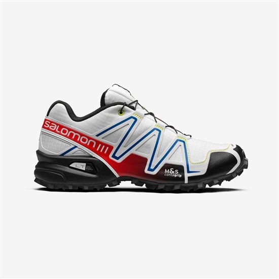 White / Black / Red Women's Salomon SPEEDCROSS 3 RACING Sneakers | 816-CUBYWL
