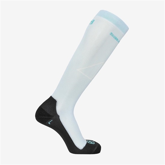 White Men's Salomon QST Socks | 204-OZUBCG