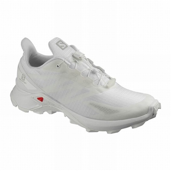White Men's Salomon SUPERCROSS BLAST Trail Running Shoes | 354-ZSTQLB
